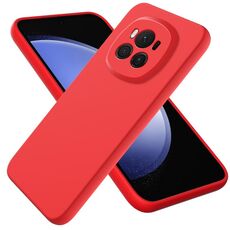 Custodia per telefono antiurto in silicone liquido di colore puro per Honor Magic6 (rosso)