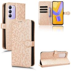 Custodia per telefono in pelle con texture a nido d'ape globale per vivo Y200E (oro)