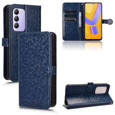 Custodia per cellulare in pelle con texture a nido d'ape indiana per vivo V30 Lite (blu)