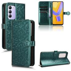 Custodia per cellulare in pelle con texture a nido d'ape indiana per vivo V30 Lite (verde)