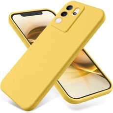 Per vivo V30 Lite Custodia protettiva a copertura totale antigoccia in silicone liquido tinta unita (gialla)