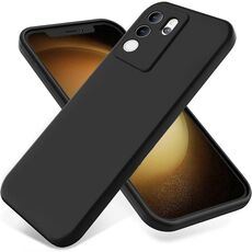 Per vivo V30 Lite Custodia protettiva a copertura totale antigoccia in silicone liquido tinta unita (nera)