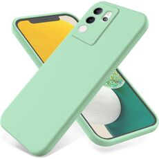 Per vivo V30 Lite Custodia protettiva a copertura totale antigoccia in silicone liquido tinta unita (verde)