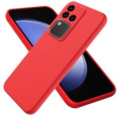 Per vivo S18 / S18 Pro / V30 / V30 Pro Custodia protettiva a copertura totale antigoccia in silicone liquido tinta unita(Rosso)