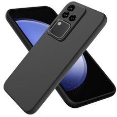 Per vivo S18 / S18 Pro / V30 / V30 Pro Custodia protettiva a copertura totale antigoccia in silicone liquido tinta unita (nero)