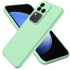 Per vivo S18 / S18 Pro / V30 / V30 Pro Custodia protettiva a copertura totale antigoccia in silicone liquido tinta unita (verde)
