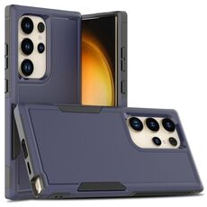 Per Samsung Galaxy S24 Ultra 5G 2 in 1 PC + custodia per telefono TPU (blu scuro)