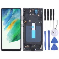 Per Samsung Galaxy S21 FE 5G SM-G990B Materiale TFT LCD Screen Digitizer assemblaggio completo con cornice, Non supporta l'identificazione delle impronte digitali (Nero)