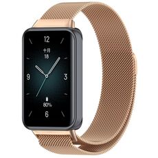 Cinturino per orologio in maglia di acciaio magnetico For Honor Band 9 Milan (oro rosa)