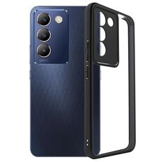 Per vivo V30 Lite ME / Y200e / Y100 5G IDN TPU satinato + custodia per telefono PC trasparente (nero)