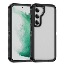 Per Samsung Galaxy S23 5G Guard Life Custodia impermeabile per telefono smerigliata (nera + trasparente)