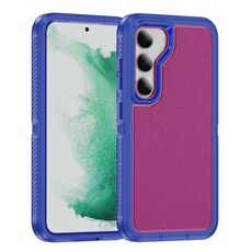 Per Samsung Galaxy S23 5G Guard Life Custodia impermeabile per telefono smerigliata (blu + rosa rossa)