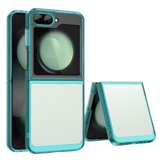 Per Samsung Galaxy Z Flip6 5G Custodia per telefono in TPU ibrido acrilico serie colorata (blu trasparente)