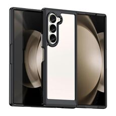 Per Samsung Galaxy Z Fold6 5G Custodia per telefono in TPU ibrido acrilico serie colorata (nera)