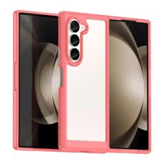 Per Samsung Galaxy Z Fold6 5G Custodia per telefono in TPU ibrido acrilico serie colorata (rossa)