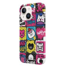 Per iPhone 15 TGVIS Custodia per cellulare con motivo Graffiti serie elegante (nera)