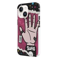 Per iPhone 15 TGVIS Custodia per cellulare con motivo Graffiti serie elegante (rossa)