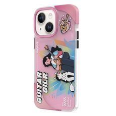 Per iPhone 15 Custodia per telefono TGVIS Joyful Series Performance Pattern (rosa)