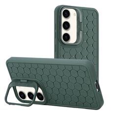 Per Samsung Galaxy S23+ 5G Custodia per telefono in TPU con supporto per obiettivo radiante a nido d'ape (verde)