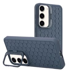 Per Samsung Galaxy S23+ 5G Custodia per telefono in TPU con supporto per obiettivo radiante a nido d'ape (blu)
