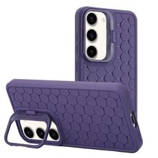 Per Samsung Galaxy S23+ 5G Custodia per telefono in TPU con supporto per lenti radianti a nido d'ape (viola)