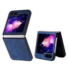 Per Samsung Galaxy Z Flip6 AZNS Custodia per telefono con sensazione di pelle in rilievo 3D (blu)