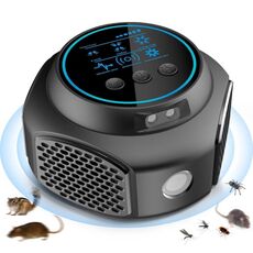 219 Repellente per topi per interni domestici con conversione di frequenza multidimensionale ad ultrasuoni intelligente (nero)
