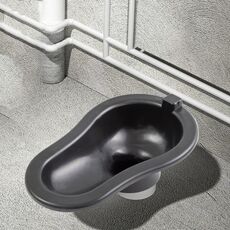 Toilette in plastica usa e getta Toilette accovacciata per costruzione temporanea di siti semplici, specifica: nera senza coperchio