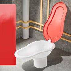 Toilette in plastica usa e getta Toilette accovacciata per costruzione temporanea di siti semplici, specificazione: bianco con coperchio