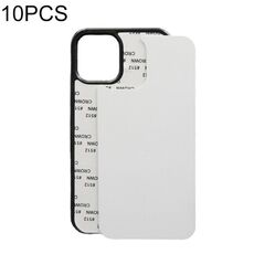 Per iPhone 15 10Set custodia per telefono a sublimazione vuota 2D (nera)