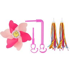Scooter decorativo per biciclette per bambini, mulino a vento colorato rotante con bicicletta ad asta lunga e corta, stile: un pulcino + nastro