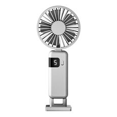 Display digitale portatile Appeso al collo Muto Piccolo ventilatore USB Ricaricabile Ventilatore pieghevole portatile(Bianco)