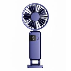 Display digitale portatile Appeso al collo Muto Piccolo ventilatore USB Ricaricabile Ventilatore pieghevole portatile(Blu)