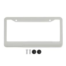 Telaio targa in lega di alluminio standard americano con accessori inclusi, specifica: spray in alluminio con foro tondo bianco
