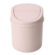 Mini cestino con coperchio ribaltabile da tavolo, dormitorio per studenti, soggiorno, simpatico secchio portaoggetti (rosa)