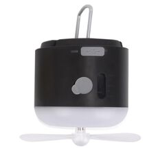 Tenda da campeggio esterna appesa alla luce ambientale con ventola per umidificazione a spruzzo magnetico (nero)