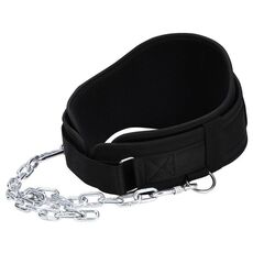 Cintura con pesi per trazioni, allenamento per la forza lombare, cintura con pesi per estensione del braccio a doppia barra, stile: pasta a doppio strato + catena di ferro da 70 cm + 2 ganci