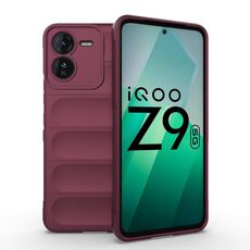 Per vivo iQOO Z9 5G Magic Shield TPU + custodia per telefono in flanella (vino rosso)