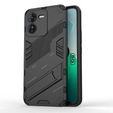 Per vivo iQOO Z9 5G Punk Armor 2 in 1 PC + custodia per telefono TPU con supporto (nero)