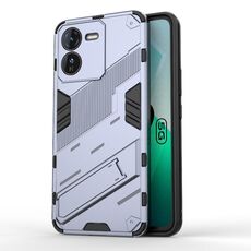 Per vivo iQOO Z9 5G Punk Armor 2 in 1 PC + custodia per telefono in TPU con supporto (grigio)