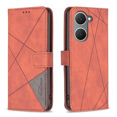 Per vivo Y03 4G Global Custodia in pelle con fibbia magnetica a rombo (marrone)