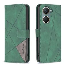 Per vivo Y03 4G Global Custodia in pelle con fibbia magnetica a rombo (verde)