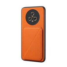 Per Honor Magic5 5G D04 Custodia per telefono con doppio slot per scheda texture vitello (arancione)