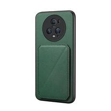 Per Honor Magic5 Pro 5G D04 Custodia per telefono con doppio slot per scheda texture vitello (verde)