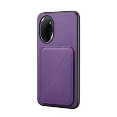 Per Honor 100 Pro D04 Custodia per telefono con doppio slot per scheda texture vitello (viola)