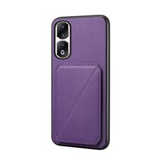 Per Honor 90 Pro D04 Custodia per telefono con doppio slot per scheda texture vitello (viola)