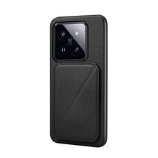 Per Xiaomi 14 Pro D04 Custodia per telefono con doppio slot per scheda texture vitello (nero)