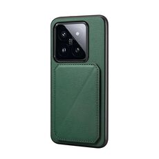 Per Xiaomi 14 Pro D04 Custodia per telefono con doppio slot per scheda texture vitello (verde)