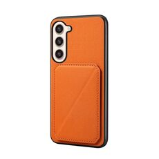 Per Samsung Galaxy S23+ 5G D04 Custodia per telefono con doppio slot per scheda texture vitello (arancione)