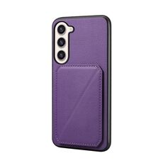 Per Samsung Galaxy S23+ 5G D04 Custodia per telefono con doppio slot per scheda texture vitello (viola)